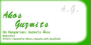 akos guzmits business card